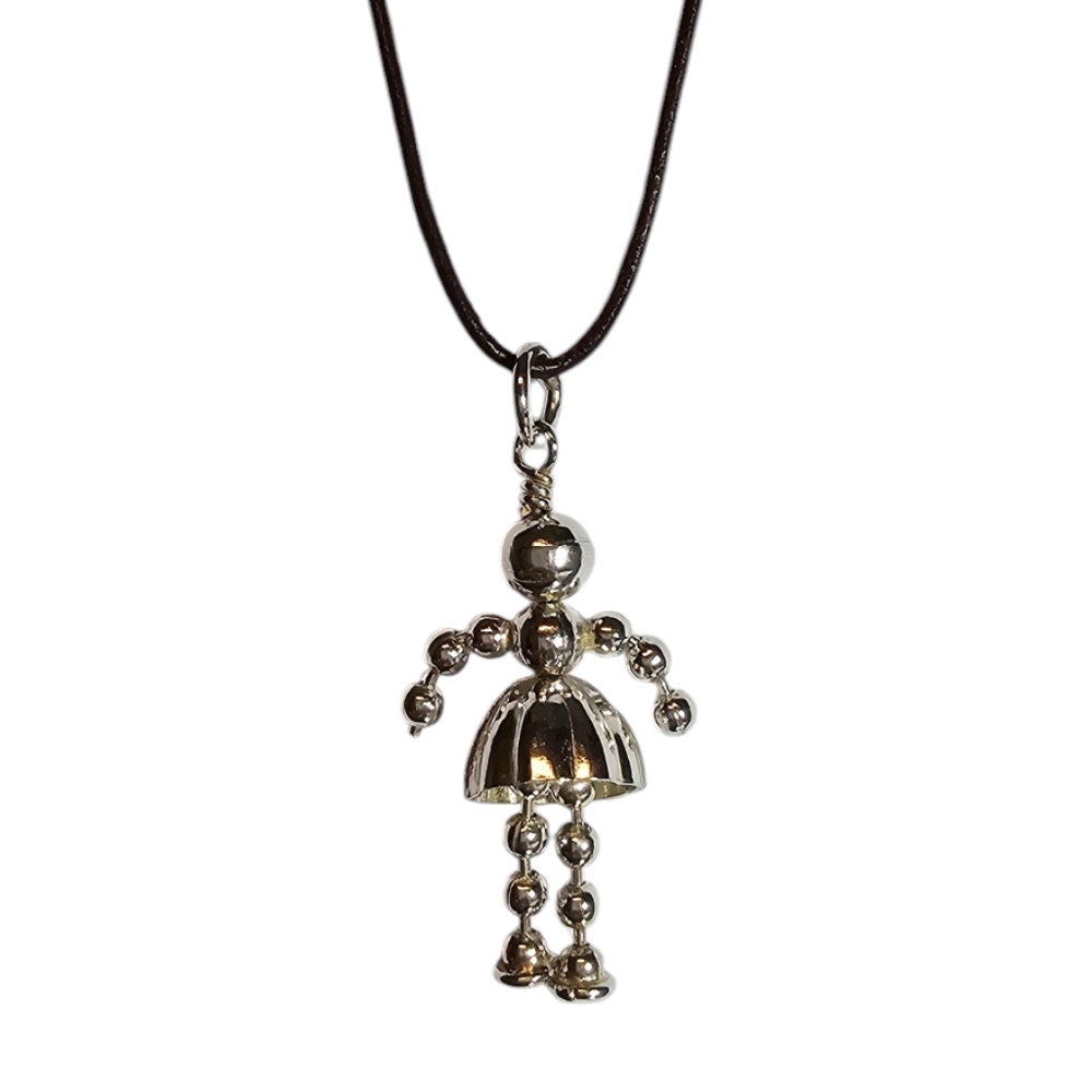 Vintage Articulating Girl Pendant in Sterling Silver